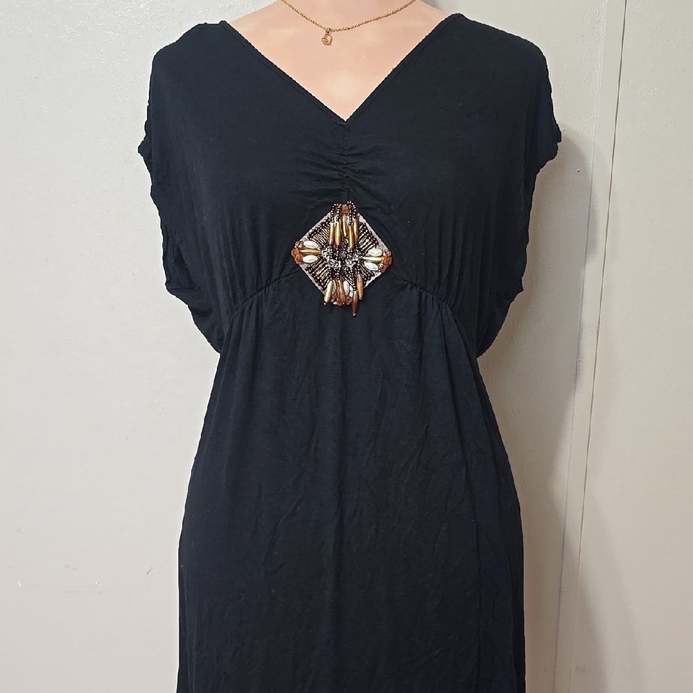 Black Dress with Gold Accent